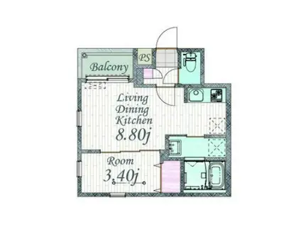 CHERIM中村公園ONYX(1LDK/2階)の間取り写真