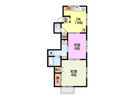 メイセ・サラ(2DK/1階)の間取り写真