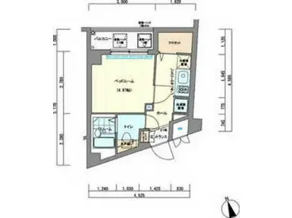 グランフォース西新井(1K/5階)の間取り写真