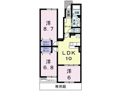 フェリーチェ(3LDK/1階)の間取り写真