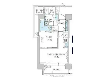 パークアクシス両国(1LDK/10階)の間取り写真