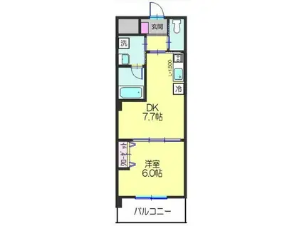 ビアンリベール(1DK/2階)の間取り写真