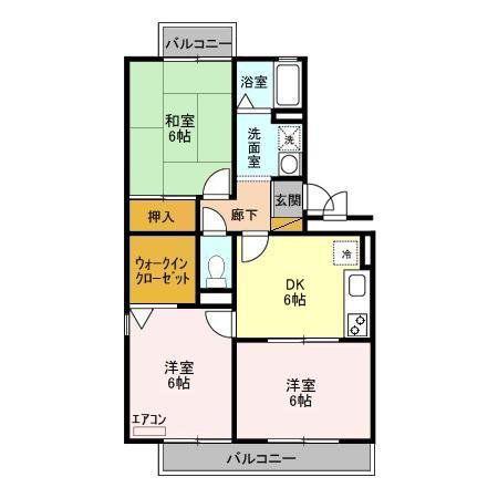 アーバンペアI(3DK/1階)の間取り写真