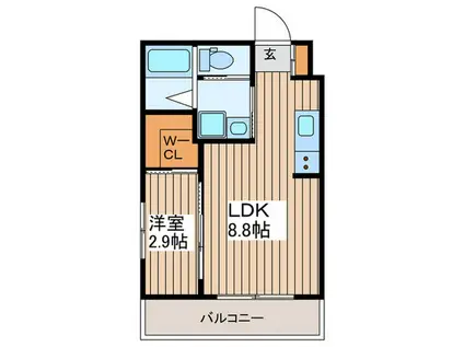 シャイニング ワン(1LDK/3階)の間取り写真