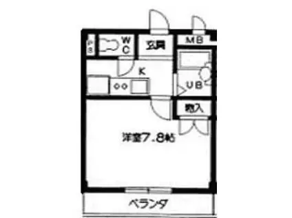 グリーンヒルズ山田8(1K/1階)の間取り写真