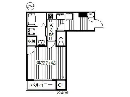 GOLDWIN(1K/1階)の間取り写真