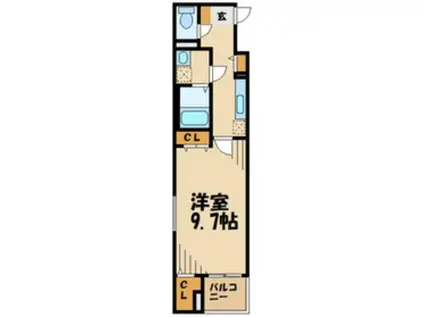 メゾン ド ルノン(1K/4階)の間取り写真