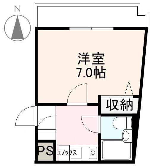 オーレックス西宝(1K/2階)の間取り写真