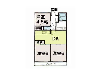 くりぃむマンション(3DK/2階)の間取り写真