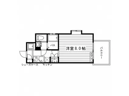 シュトラール千代田(1K/4階)の間取り写真