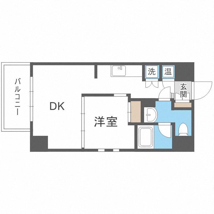 ゼニスレジデンス難波南(1LDK/2階)の間取り写真