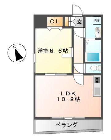 LA FACADE(1LDK/9階)の間取り写真
