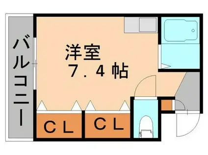 くぅたん.はうす(ワンルーム/3階)の間取り写真