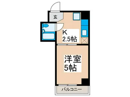 ニューファミール田端(1K/9階)の間取り写真