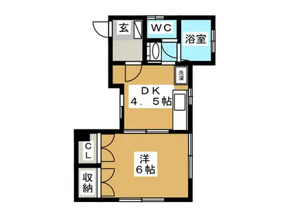 オーキッド笹塚C棟(1DK/1階)の間取り写真