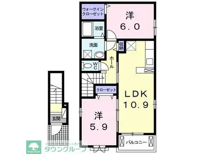 シエル・エトワレII(2LDK/2階)の間取り写真