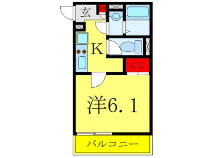 クレイノノーヴェ テラス(1K/1階)の間取り写真