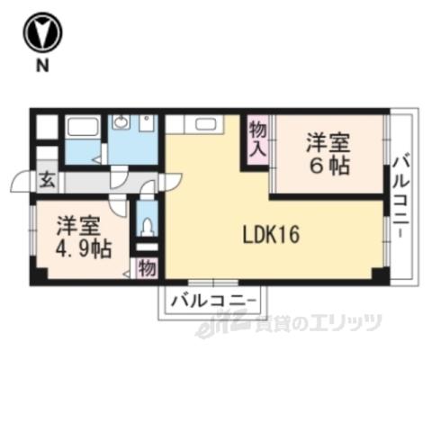 シベール・勧修寺(3LDK/2階)の間取り写真
