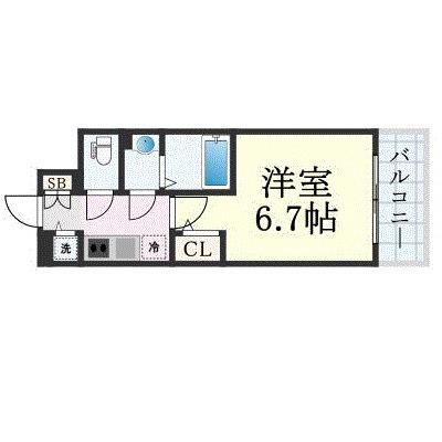 エスリード ザ・グラン大阪ノース(1K/11階)の間取り写真