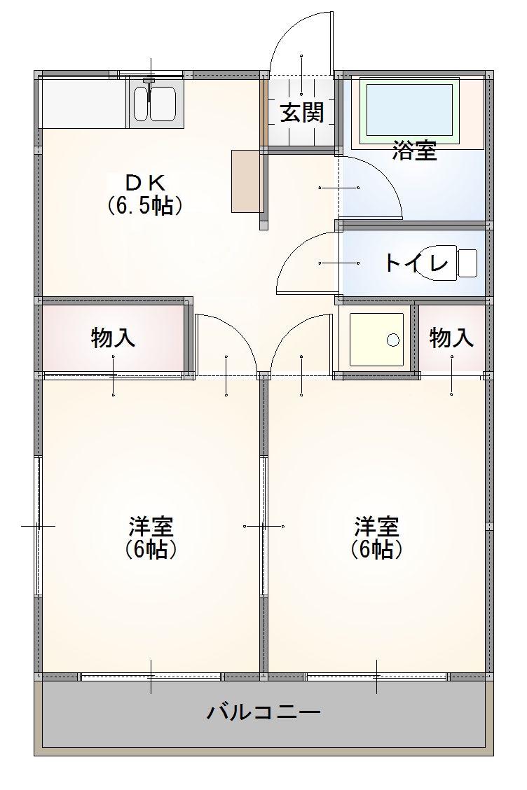 矢島マンション(2DK/3階)の間取り写真