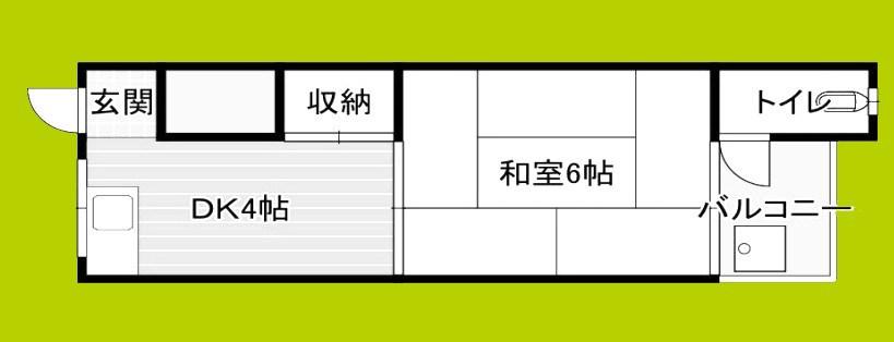 ホワイトハイツ加美(1DK/2階)の間取り写真