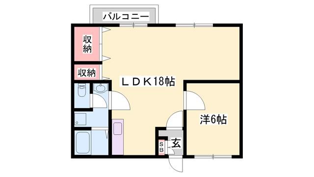 大喜小松ハイツI(1LDK/2階)の間取り写真