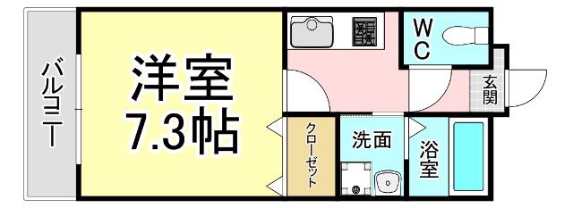 BLANE・NOIRE(1K/4階)の間取り写真