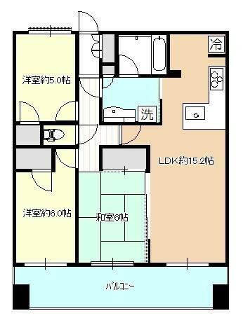 レクセルプラザ本川越(3LDK/6階)の間取り写真
