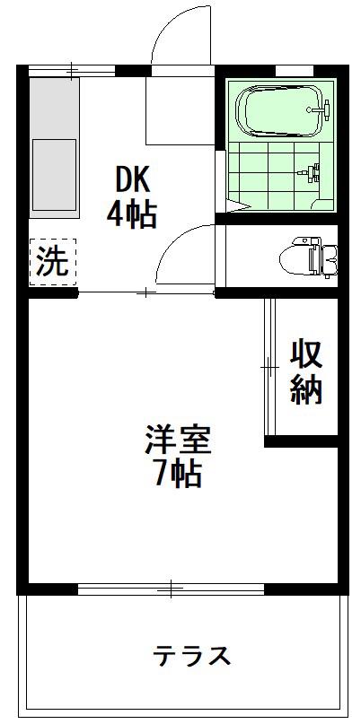 小倉ハイツ(1DK/2階)の間取り写真