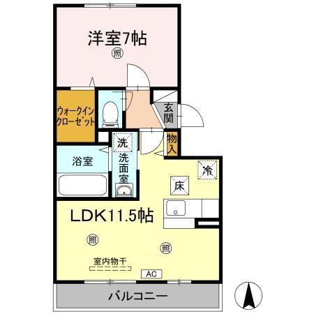 サンフラワー 今里(1LDK/3階)の間取り写真