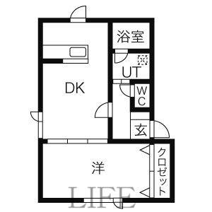 ランドマーク平岸A棟(1LDK/1階)の間取り写真
