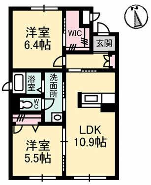 ＪＲ牟岐線 阿波富田駅 徒歩25分 3階建 築14年(2LDK/1階)の間取り写真