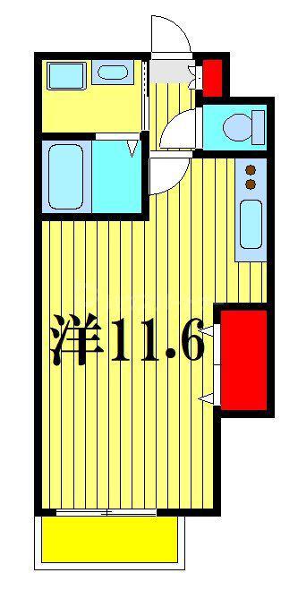 コレージュ(ワンルーム/3階)の間取り写真