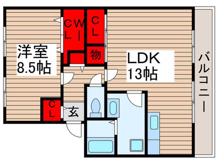 パティエール上本郷(1LDK/4階)の間取り写真
