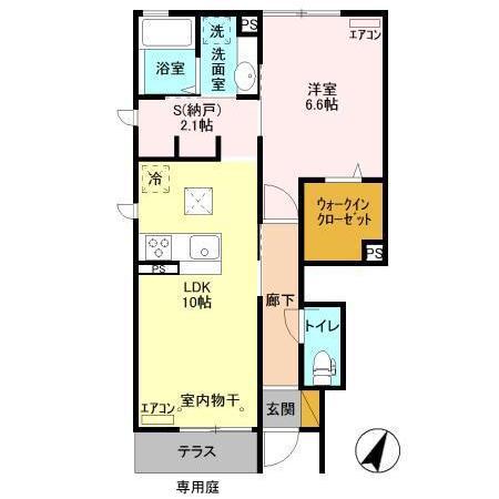 ミラリオ(1LDK/1階)の間取り写真