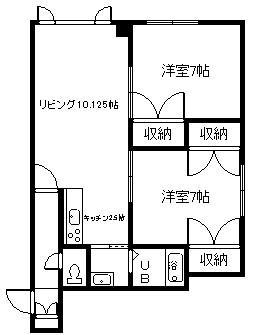 サンシャイン(2LDK/2階)の間取り写真