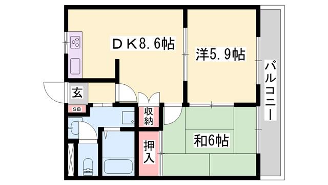 SJルミナス(2LDK/2階)の間取り写真