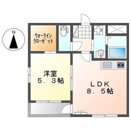 メルヴェユーイーグル(1LDK/1階)の間取り写真