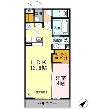 LSY52(1LDK/1階)の間取り写真