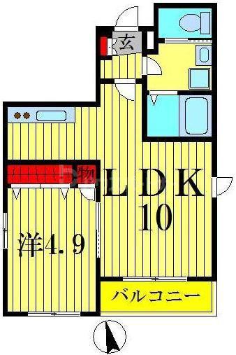 ビューシュロスM(1LDK/1階)の間取り写真