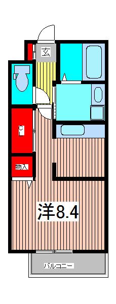 フラッツァらくだ坂(ワンルーム/2階)の間取り写真