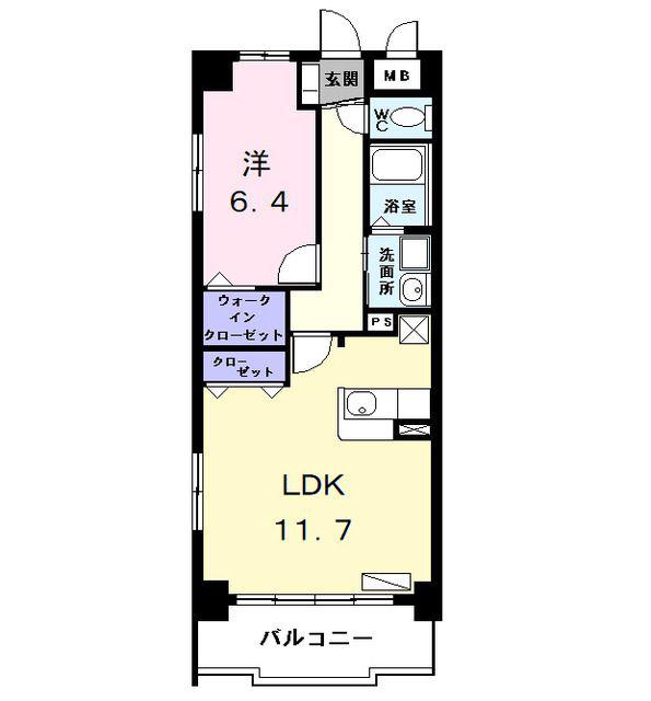 ファミール大山(1LDK/2階)の間取り写真