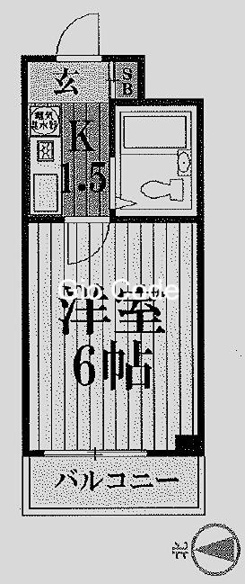 ヴァンベール草加(1K/3階)の間取り写真