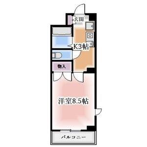 グレーシアス・川名(1K/3階)の間取り写真