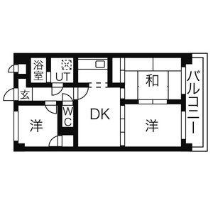 グランドール藤ヶ丘東(3DK/4階)の間取り写真