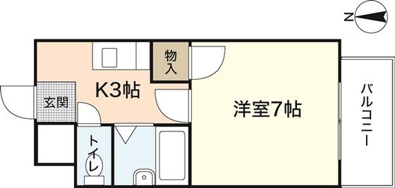 シンフォニー24(1K/2階)の間取り写真