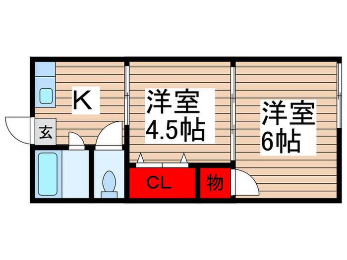 こじまマンション(2K/1階)の間取り写真