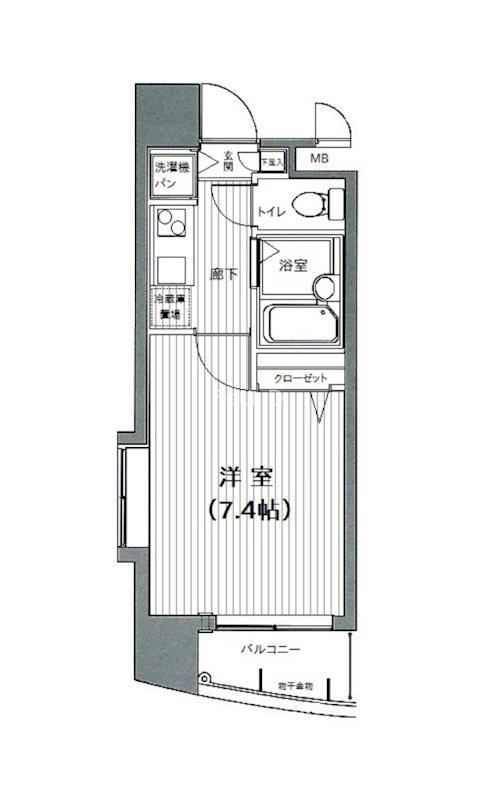 ガラ・シテイ田町(1K/4階)の間取り写真