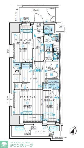 デュオステージ相模大野(1SLDK/4階)の間取り写真