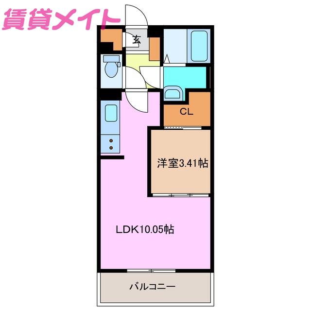 スタブリテラス鈴鹿(1LDK/2階)の間取り写真